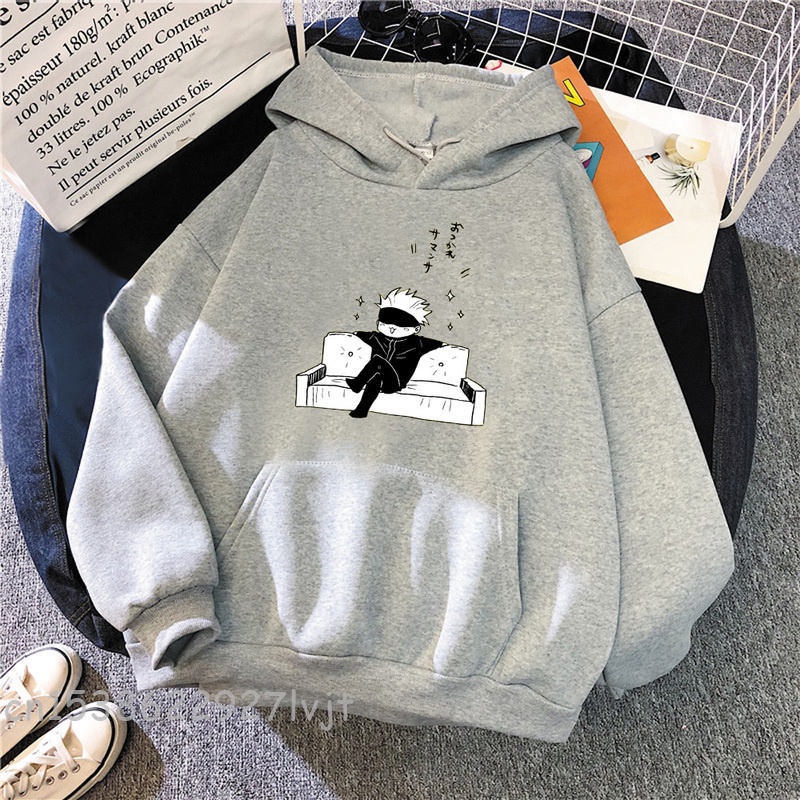 Jujutsu kaisen anime hoodie women gojo satoru print 2023 spring aesthetic sweatshirt harajuku streetwear tops