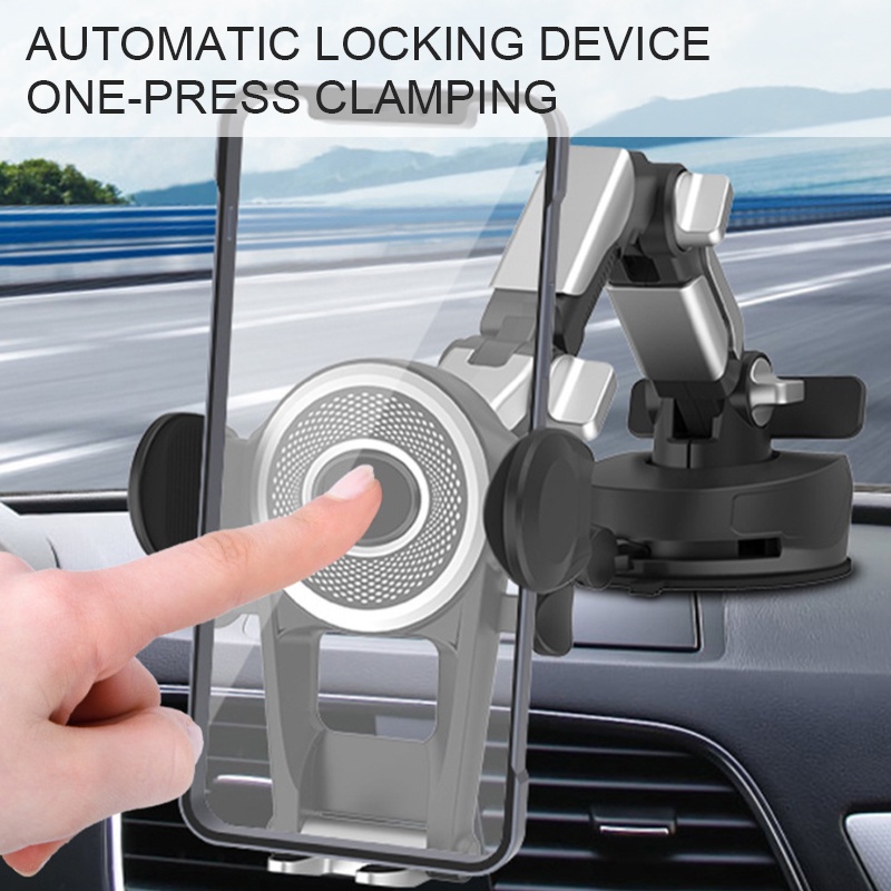 Seametal giá đỡ điện thoại trên ô tô cốc hút bảng điều khiển giá đỡ điện thoại di động 360° Điều chỉnh giữ điện thoại xe