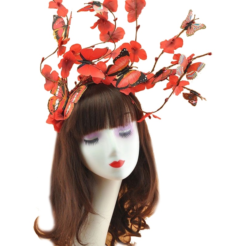 DASBSUG Bướm Fascininator Băng Đô Nữ Monarch Bướm Đầu Vương Miện