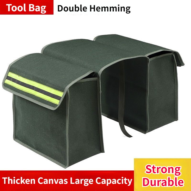Túi Đựng Đồ Dùng Bằng Vải Canvas Dày Dặn Gắn Yên Sau Xe Đạp / Xe Máy Tiện Dụng