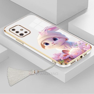 ốp lưng Samsung a51 a71 Ốp Điện Thoại Tpu Dẻo Mạ Màu Gradient In Hình Thỏ Kèm Dây Đeo Cho Samsung a51 a71