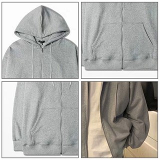 Gksss Mùa thu đông thời trang màu trơn zip-up áo hoodie dáng rộng thông thường
