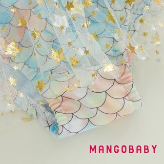 Mgg-toddler Bé Gái Mùa Hè Thường Ngày Đồ Bơi Không Tay Cá Quy Mô In Tutu Bộ Đồ Tắm Có Mũ