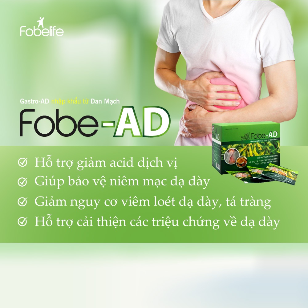Gói uống giảm trào ngược dạ dày thực quản 5 phút, hết cảm giác buồn nôn ợ chua, ợ nóng | Fobe Ad
