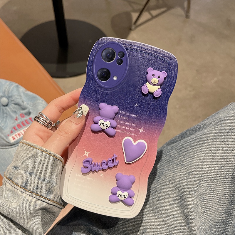ốp lưng OPPO Reno 7 5G Ốp Điện Thoại tpu Mềm Màu Hồng Xanh Dương Gradient 3D Cho OPPO Reno7 5G MMX