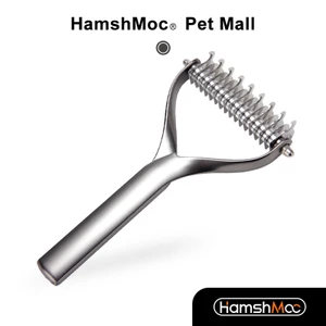 HamshMoc Bàn chải hai mặt cho chó mèo lông dài, gỡ rối lông, dụng cụ chải lông bền bỉ