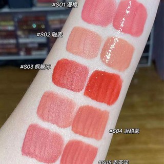 Chioture Hai đầu men môi gương thủy quang trong suốt môi trong suốt men môi mờ nhạt