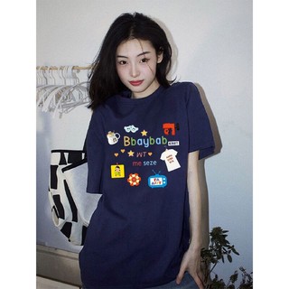 Áo Thun Tay Ngắn Chất Liệu 100% Cotton Cao Cấp Thời Trang Theo Phong Cách Hàn Quốc Cho Nữ