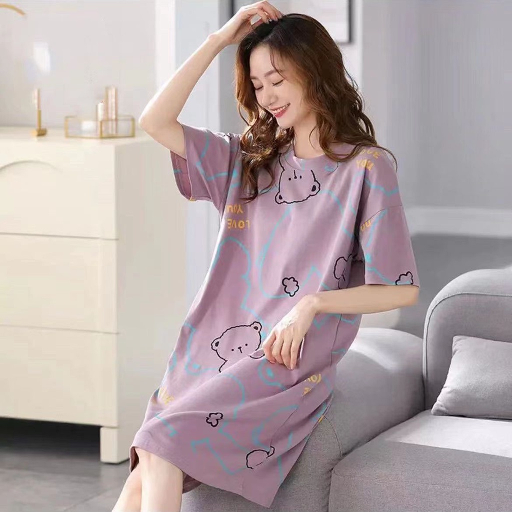 Váy Ngủ	Pyjama Đầm Ngủ Dáng Dài Cỡ Lớn Phong Cách Công Chúa Dễ Thương Thời Trang Mùa Hè Cho Nữ [lzf0626]