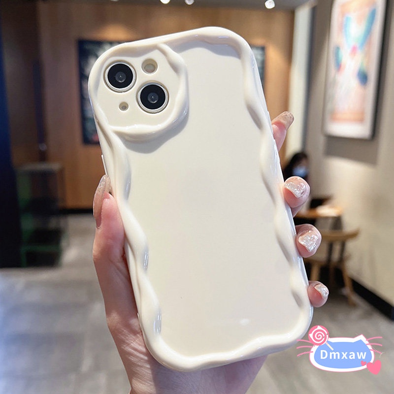 Ốp Lưng Kem Sóng Dễ Thương Cho Samsung Galaxy S25 Ultra S25 + S24 FE A36 A16 A06 M55 M35 F15 M15 A54 5G Silicone TPU Sang Trọng Fundas Cover