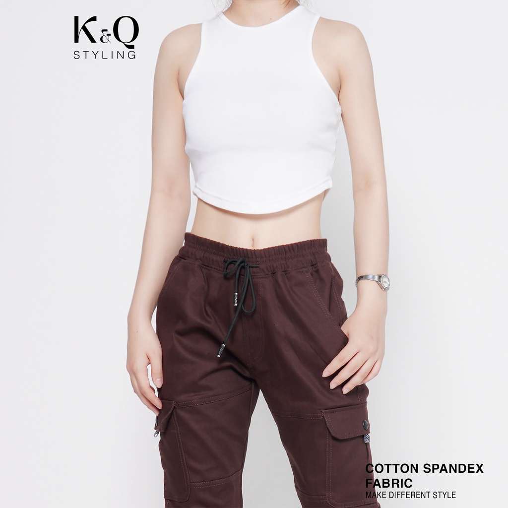 Ảnh Áo thun croptop ba lỗ lai bầu KQSTYLING cotton 100% ôm body Freesize 1