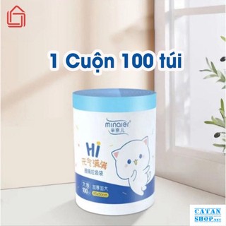 Combo cuộn 100 túi đựng rác Minaier có dây rút tự huỷ sinh học chịu nhiệt tiện lợi GD722-TRacHH