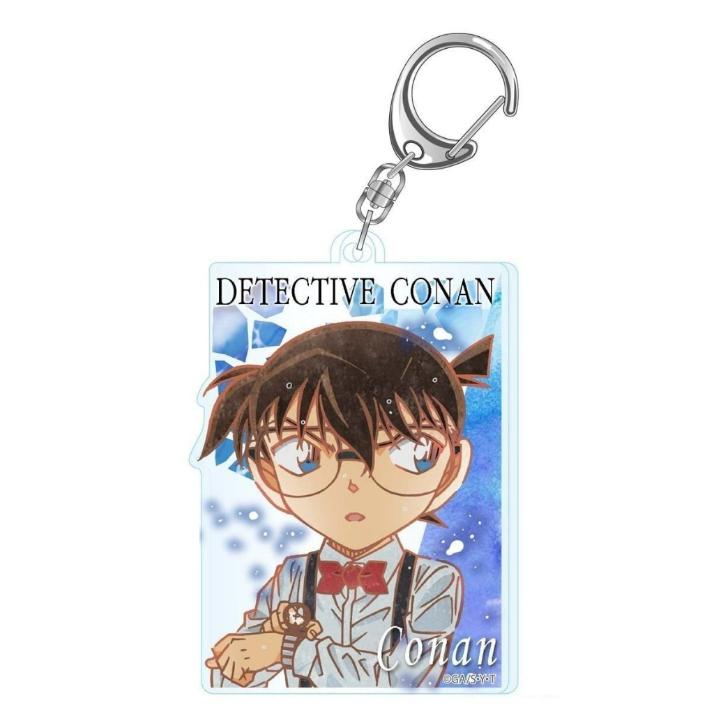 Móc khóa DETECTIVE CONAN Thám Tứ Lừng Danh ver MÀU NƯỚC CHỮ NHẬT keyring mica acrylic in hình anime chibi xinh xắn