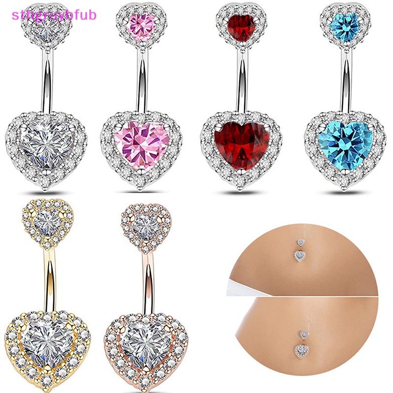 Sthb thời trang trái tim rốn vòng đeo bụng nút thắt lưng bằng thép không gỉ trang sức cho phụ nữ bãi biển body vn