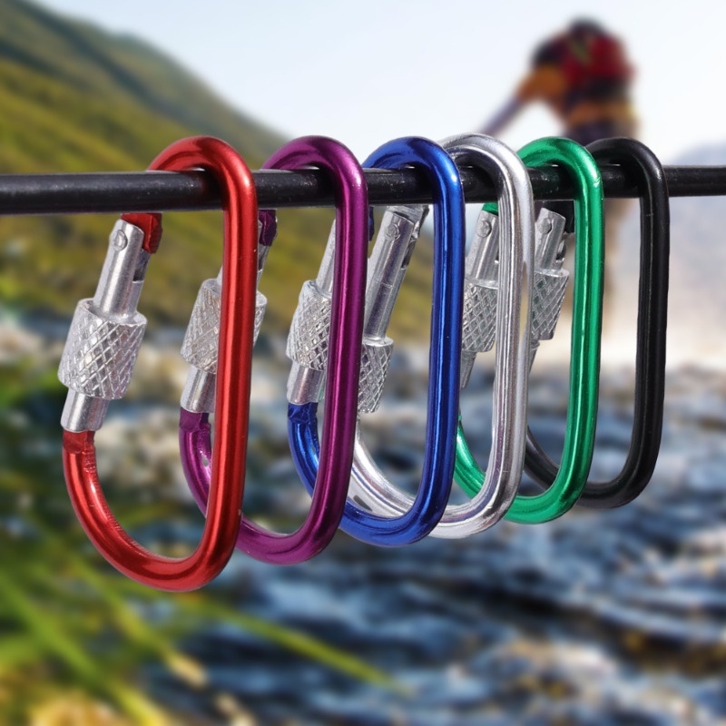 Khóa leo núi loại d có khóa / khóa an toàn leo núi carabiners / kẹp chìa khóa cắm trại đa chức năng / khóa ba lô chai nước ngoài trời / thiết bị đi bộ đường dài