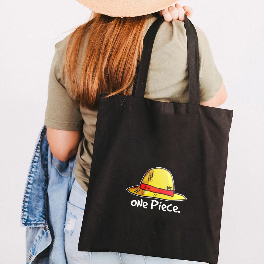 Dễ Thương Túi tote Đeo Vai Vải canvas In Hình monkey d luffy Rronoa zoro one piece Có Thể Tái Sử Dụng Cho Nữ