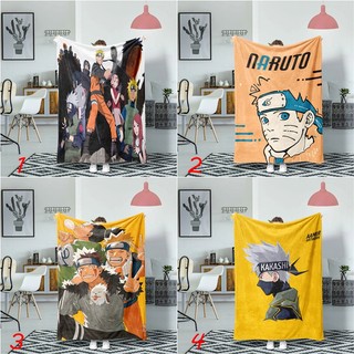 Chăn Flannel mềm mại in hình Anime Naruto Uzumaki Naruto & Kakashi Hatake & Sasuke, thoải mái ấm áp, dùng cho giường, điều hòa, văn phòng, ngủ