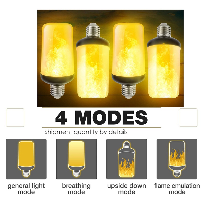 Bóng đèn LED hiệu ứng ngọn lửa E27, Bóng đèn lửa thực tế nhấp nháy trang trí, Đèn trang trí lễ hội