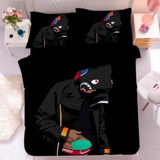SQ2 Naruto Bape 3in1 Bộ Chăn Ga Gối Chăn Ga Gối Phòng Ngủ Có Thể Giặt Thoải Mái Nhà Phù Hợp Với QS2