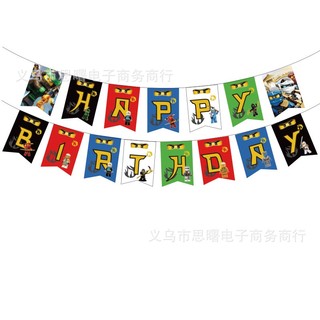 G13 LEGO Ninjago Chủ Đề Trẻ Em Sinh Nhật Trang Trí Biểu Ngữ Bánh topper Bóng Bộ Cung Cấp G13