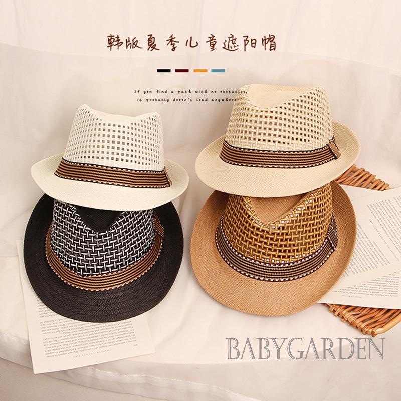 Mũ Cói Rộng Vành Chống Tia UV Phong Cách Vintage Dành Cho Bé 3-6 Tuổi