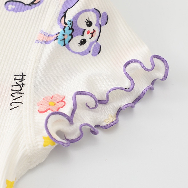 90-160cm Bé Gái Ice Silk Bộ Đồ Ngủ Trẻ Em Tay Ngắn Phù Hợp Với Bé Gái Mùa Hè Mỏng Điều Hòa Quần Áo Nhà Quần Áo Hai Mảnh Phù Hợp Với Hợp Thời Trang