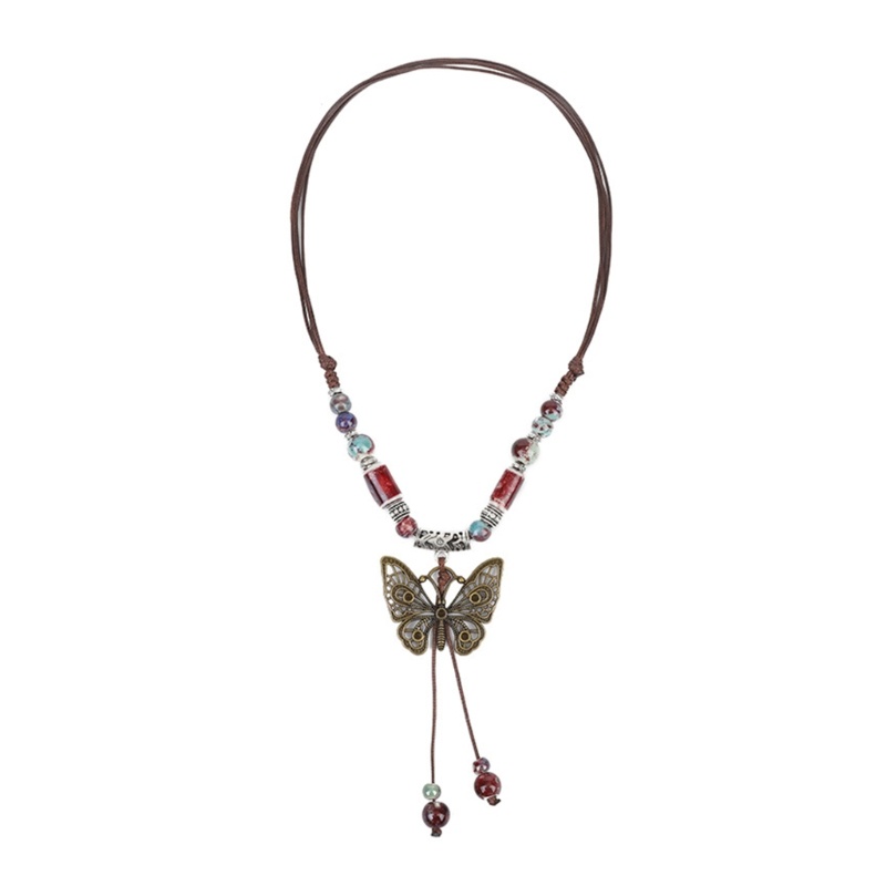 Vòng cổ Mặt Hình Bướm Phong Cách Vintage Thanh Lịch Cho Nữ