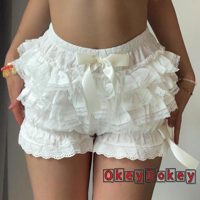 Quần Short Nhún Bèo Phong Cách Đường Phố Thời Trang Mùa Hè Cho Nữ OKDK-y2k