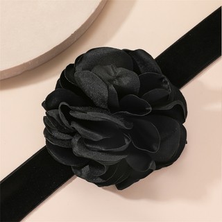 Vòng Cổ choker Dây Nhung Mặt Hoa Hồng Phong Cách Gothic 1