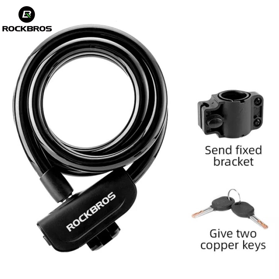 Rockbros Ổ Khóa Bằng Thép PVC Chống Trộm Dành Cho Xe Đạp