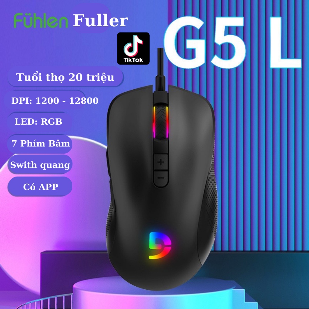 Chuột Gaming Fuhlen Fuller G5L led rgb, tốc độ DPI 12800 Chuột chơi ...