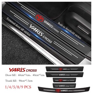 Miếng Dán Cửa Xe Hơi Toyota Yaris Cross Ac200 2022 2023 Bằng Da Sợi Carbon Chống Trầy Xước