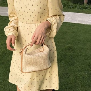 Túi cói BAMBOOB, Dây đeo vai Ví dệt nhỏ, Túi xách thời trang đan ống hút phong cách Bohemian mùa hè