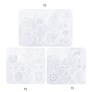 Khuôn Silicone Làm Móc Khóa / Mặt Trang Sức Hình Trái Cây / Động Vật DIY