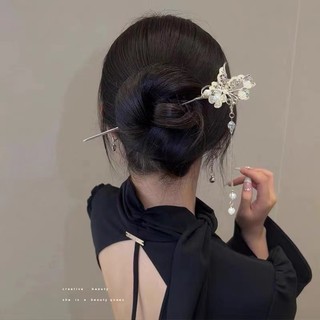 Trâm Cài Tóc Hoa Chialcedony Phối Tua Rua Phong Cách Trung Hoa Mới Cao Cấp Cho Nữ