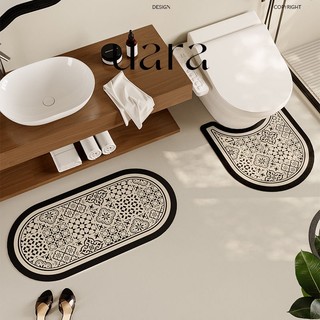 MANDY HOME Sinilian Bộ Ba Mảnh Thảm Lót Sàn Nhà Tắm toilet Bằng Silicon Mềm Thấm Hút Nước Chống Trượt Phong Cách retro