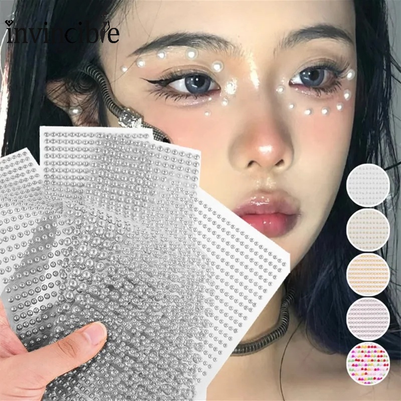 Khuôn mặt đầy màu sắc trang sức ngọc trai sticker / lễ hội tiệc trang ...