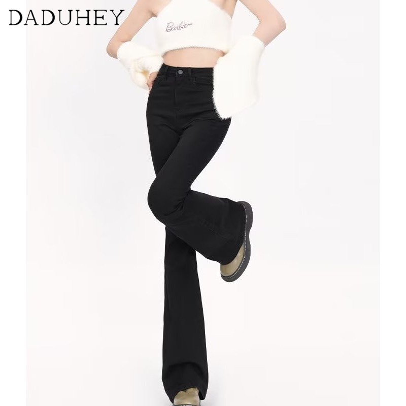 Ảnh Quần jean dài DADUHEY ống loe co giãn nhẹ mỏng phong cách đường phố Mỹ mới 2