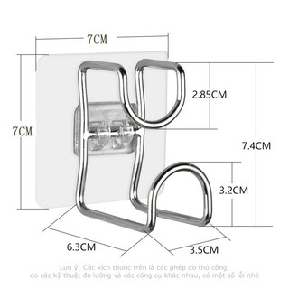 Móc Inox Dán Tường Treo Thau Chậu Khăn Quần Áo/ Giá Gắn Tường Treo Đồ Nhà Bếp Nhà Tắm SUNNY DAY