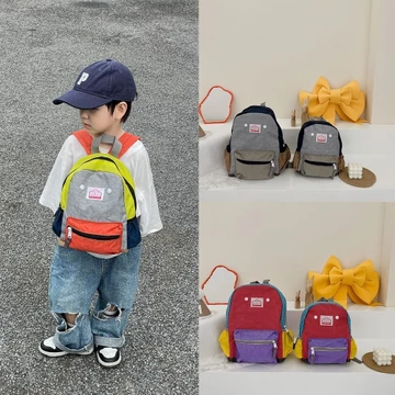Ba lô trẻ em Ba lô trẻ em K001 Ba lô trẻ em Ba lô vải trẻ em Người bán phong cách Preppy Ba lô trẻ em Màu sắc tương phản siêu nhẹ Mẫu giáo Túi đi học bé trai đẹp trai Túi trẻ mới biết đi ngoài trời ph