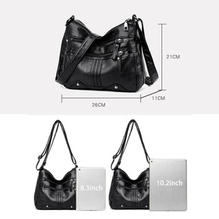 Túi đeo chéo HOBBYIN, Túi đeo vai quà tặng mẹ bằng da PU, Túi xách mềm cổ điển trung niên nữ