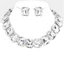 1 bộ xuyên biên giới thời trang rhinestone bộ vòng cổ cá nhân hóa phụ kiện bông tai vòng cổ vuông phóng đại