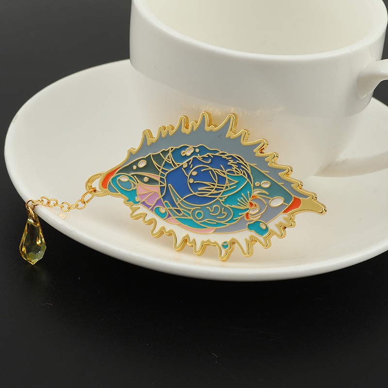 [yunyuan] Anime nhật bản jujutsu kaisen gojo satoru eyes chain enamel brooch backpack huy hiệu phụ kiện thời trang