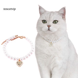 Tencetvip11 Vòng Cổ Mèo Thanh Lịch Bắt Mắt Tinh Tế Thú Cưng Chó Mèo Anh Đào Mặt Dây Chuyền Giả Cổ Ngọc Trai Cung Cấp Cho Thú Cưng