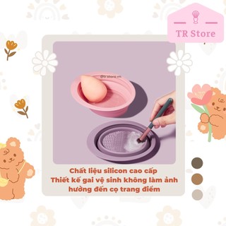 Chậu rửa cọ trang điểm Gecomo gấp gọn vệ sinh dụng cụ tiện lợi