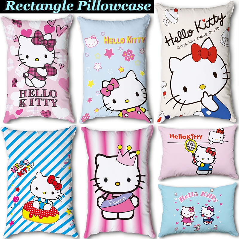 Vỏ Gối Chữ Nhật Một Mặt In Hình Hello Kitty Màu Hồng Dễ Thương Trang Trí Nhà Cửa (Không Kèm Lõi)