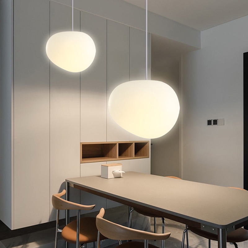 Đèn Thả Trần Đá Cuội Bắc Âu, Đèn Chùm Trang Trí Thương Mại Cầu Thang Xoắn Ốc Led Acrylic Cho Bàn Ăn