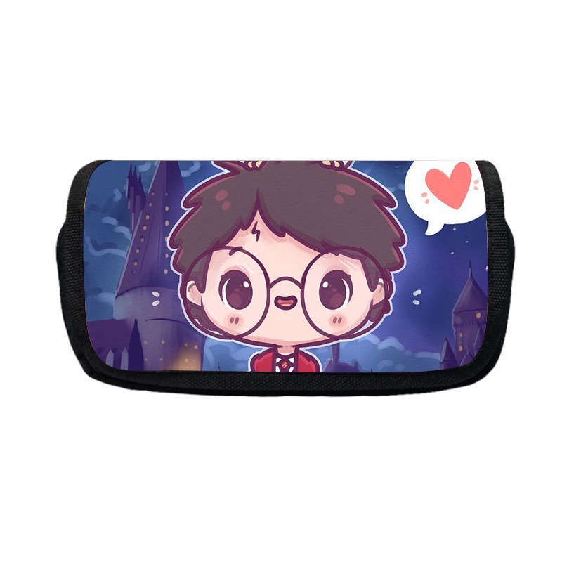 HK1 Harry James Potter Hộp Đựng Bút Sinh Viên Hộp Đựng Văn Phòng Phẩm Túi Dây Kéo Dung Tích Lớn Hoạt Hình Đáng Yêu Hai Lớp