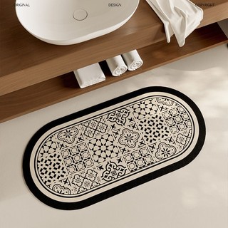 MANDY HOME Sinilian Bộ Ba Mảnh Thảm Lót Sàn Nhà Tắm toilet Bằng Silicon Mềm Thấm Hút Nước Chống Trượt Phong Cách retro