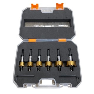 Bộ mũi khoét sắt inox KAPUSI 6 chi tiết K-3694, cỡ từ 16-30mm thép HSS cao cấp
